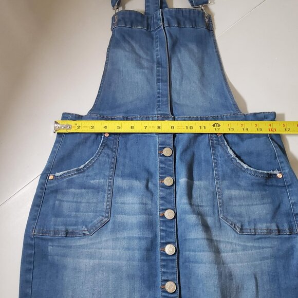 Celebrity Pink Denim Raw-Hem Skirtalls Sz L - Picture 8 of 16